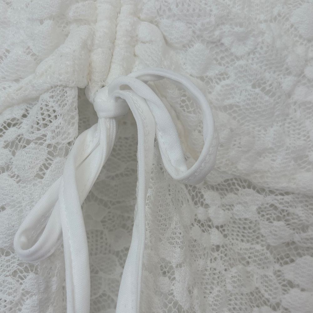 Orange Kiss Women's White Lace Crop Top - Picture 4 of 8